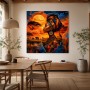 Afrikanische Porträtkunst mit Savanne, Leinwand oder Acrylbild