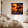Afrikanische Porträtkunst mit Savanne, Leinwand oder Acrylbild