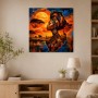 Afrikanische Porträtkunst mit Savanne, Leinwand oder Acrylbild