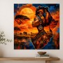 Afrikanische Porträtkunst mit Savanne, Leinwand oder Acrylbild