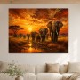 Elefanten bei Sonnenuntergang als Leinwandbild oder Fine Art Print
