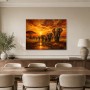 Elefanten bei Sonnenuntergang als Leinwandbild oder Fine Art Print