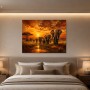 Elefanten bei Sonnenuntergang als Leinwandbild oder Fine Art Print