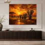 Elefanten bei Sonnenuntergang als Leinwandbild oder Fine Art Print