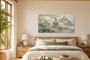 Meditativer Buddha zwischen Lotus und Bergen, Fine Art Print oder Gallery Leinwand
