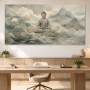 Meditativer Buddha zwischen Lotus und Bergen, Fine Art Print oder Gallery Leinwand