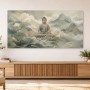Meditativer Buddha zwischen Lotus und Bergen, Fine Art Print oder Gallery Leinwand