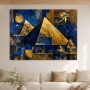 Goldene Pyramiden im Blau als Acrylbild oder Kunstdruck