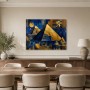 Goldene Pyramiden im Blau als Acrylbild oder Kunstdruck