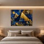 Goldene Pyramiden im Blau als Acrylbild oder Kunstdruck