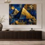 Goldene Pyramiden im Blau als Acrylbild oder Kunstdruck