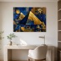 Goldene Pyramiden im Blau als Acrylbild oder Kunstdruck
