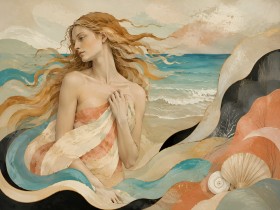 Poetische Meeresfrau als Leinwandbild oder Fine Art Print