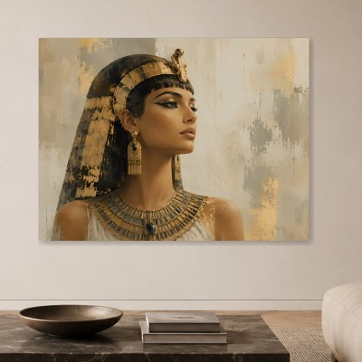 Ägyptische Eleganz als Wandbild oder Kunstwerk mit goldenen Akzenten