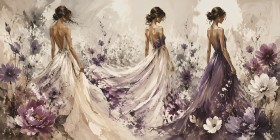 Elegante Frauenfigur im Blumenmeer als Wandbild oder Fine Art Print Elegante Frauenfigur im Blumenmeer als Wandbild oder Fine Art Print