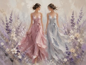 Zwei elegante Frauen als Wandbild oder Fine Art Print