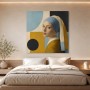 Porträt in Blau und Gold als Kunstdruck oder Poster