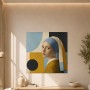 Porträt in Blau und Gold als Kunstdruck oder Poster