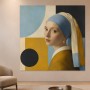 Porträt in Blau und Gold als Kunstdruck oder Poster