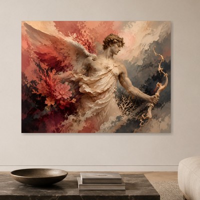 Engelhafte Figur als Kunstwerk oder Wandbild mit mythologischer Ausstrahlung