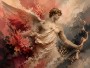 Engelhafte Figur als Kunstwerk oder Wandbild mit mythologischer Ausstrahlung