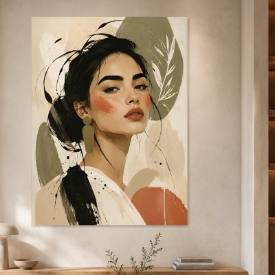 Elegantes Porträt als Leinwand oder Poster in sanften Naturtönen