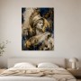 Antike Athena Kunstwerk oder Fine Art Print mit goldblauer Eleganz