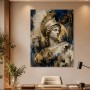 Antike Athena Kunstwerk oder Fine Art Print mit goldblauer Eleganz