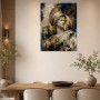 Antike Athena Kunstwerk oder Fine Art Print mit goldblauer Eleganz
