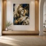Antike Athena Kunstwerk oder Fine Art Print mit goldblauer Eleganz