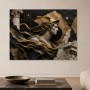 Antikes Porträt zwischen Leinwandbild und Gallery Print in Gold und Schwarz
