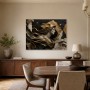 Antikes Porträt zwischen Leinwandbild und Gallery Print in Gold und Schwarz