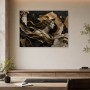 Antikes Porträt zwischen Leinwandbild und Gallery Print in Gold und Schwarz