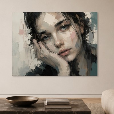 Porträt zwischen Leinwand und Poster in sanften, ausdrucksstarken Tönen