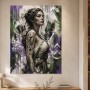 Mystische Frauenfigur als Kunstwerk oder Wandbild mit Naturakzenten