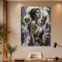 Mystische Frauenfigur als Kunstwerk oder Wandbild mit Naturakzenten