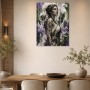 Mystische Frauenfigur als Kunstwerk oder Wandbild mit Naturakzenten