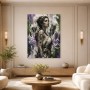 Mystische Frauenfigur als Kunstwerk oder Wandbild mit Naturakzenten