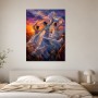 Abstrakte Kunst und Modernes Wandbild mit tanzenden Figuren im Sonnenuntergang