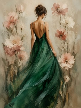 Elegante Frau im Blütenfeld als Wandbild oder Fine Art Print Elegante Frau im Blütenfeld als Wandbild oder Fine Art Print
