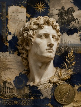 Alexander der Große als Kunstdruck oder Gallery Print im edlen Antiklook