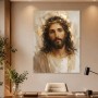 Jesus Porträt als Kunstdruck oder Leinwandbild in Goldtönen