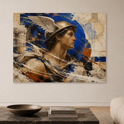 Antikes Porträt mit Flügelhelm als Kunstwerk oder Poster