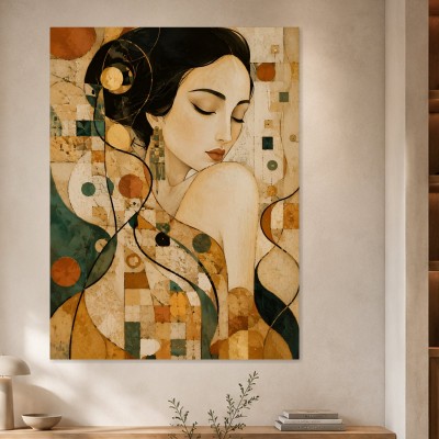 Elegantes Porträt als Gallery Print oder Kunstdruck mit goldenen Akzenten