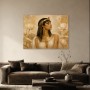 Elegantes Porträt mit Lotusblüten, Acrylbild oder Kunstdruck
