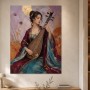 Elegante Musikerin mit Pipa, Kunstwerk oder Modernes Wandbild