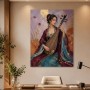 Elegante Musikerin mit Pipa, Kunstwerk oder Modernes Wandbild