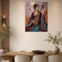 Elegante Musikerin mit Pipa, Kunstwerk oder Modernes Wandbild
