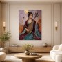 Elegante Musikerin mit Pipa, Kunstwerk oder Modernes Wandbild
