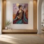 Elegante Musikerin mit Pipa, Kunstwerk oder Modernes Wandbild